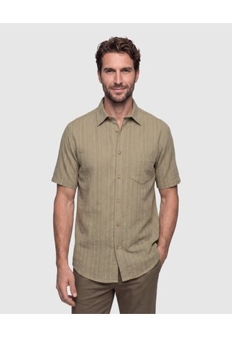 Camisa Manga Corta Texturizada Hombre  Para Hombre Verde Patprimo Patprimo