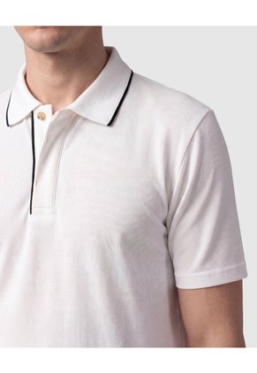 Polo Manga Corta Con Detalles En Contrastes Hombre Para Hombre Blanco Patprimo