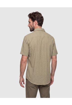 Camisa Manga Corta Texturizada Hombre  Para Hombre Verde Patprimo