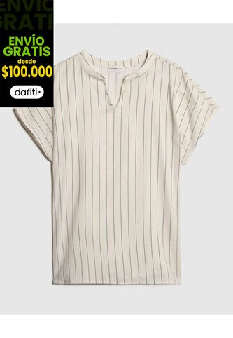 Blusa Para Mujer Manga Corta Color Crema Marca Patprimo #14121401 Patprimo