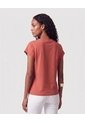 Camiseta Manga Corta Detalle Pliegue Mujer  Para Mujer Naranja Patprimo de Patprimo
