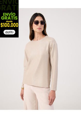 Saco Para Mujer Cuello Redondo Color Beige Marca Patprimo #30330669 Patprimo