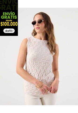 Camiseta Para Mujer Manga Sisa Cuello Redondo Color Blanco Marca Patprimo #30093846 Patprimo