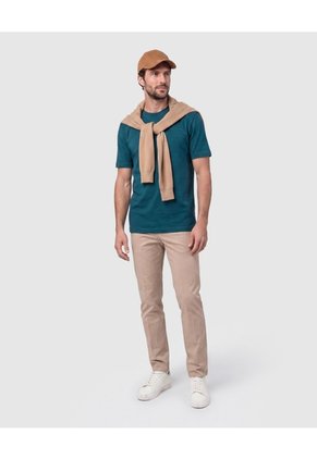 Camiseta Texturizada Manga Corta Para Hombre  Para Hombre Verde Patprimo
