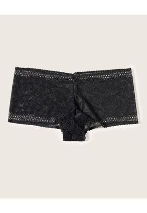 Panty Cachetero En Encaje Unicolor  Para Mujer Negro Patprimo