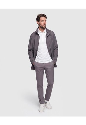 Chaqueta Unicolor Con Capucha Para Hombre  Para Hombre Gris Patprimo