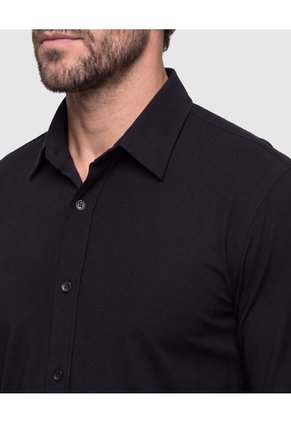 Camisa Clásica Manga Larga Hombre  Para Hombre Negro Patprimo