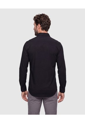 Camisa Clásica Manga Larga Hombre  Para Hombre Negro Patprimo