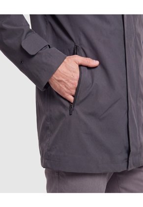 Chaqueta Unicolor Con Capucha Para Hombre  Para Hombre Gris Patprimo