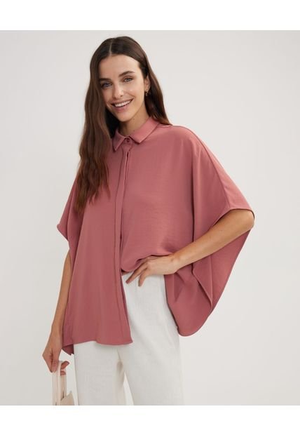 Camisa Para Mujer Manga Corta Color Rosa Marca Patprimo #30010617