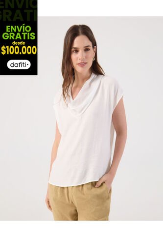 Blusa Para Mujer Manga Corta Color Blanco Marca Patprimo #30123606 Patprimo