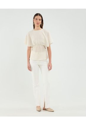 Blusa Para Mujer Manga Corta Color Crema Marca Patprimo #30123527