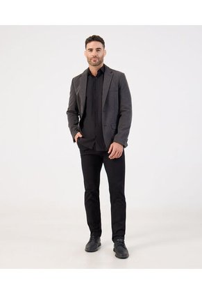 Camisa Formal De Manga Larga   Para Hombre Negro Patprimo