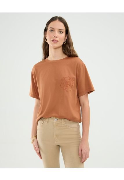 Camiseta Para Mujer Manga Corta Cuello Redondo Color Naranja Marca Patprimo #30093787