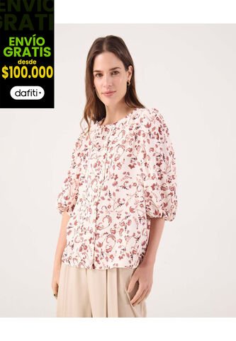 Blusa Para Mujer Manga 3/4 Color Crema Marca Patprimo #30123607 Patprimo