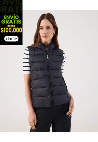 Chaleco Para Mujer Acolchado Color Negro Marca Patprimo #30250042 Patprimo