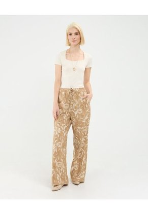 Pantalón Para Mujer Multiusos Plano Color Beige Marca Patprimo #30072003