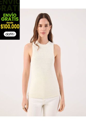 Camiseta Para Mujer Manga Sisa Cuello Redondo Color Crema Marca Patprimo #30093768 Patprimo