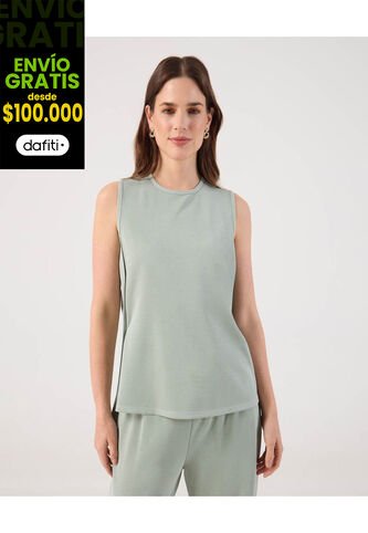 Camiseta Para Mujer Manga Sisa Cuello Redondo Color Verde Marca Patprimo #30093829 Patprimo