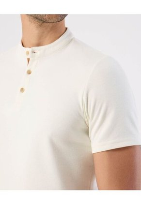 Polo  Para Hombre Cuello Mao Sin Bolsillo Color Crema Marca Patprimo #44117286