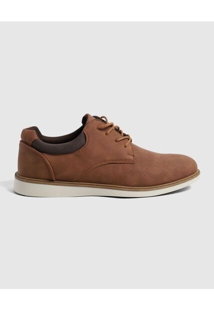 Zapatos Casuales De Cuero Liso   Para Hombre Café Patprimo