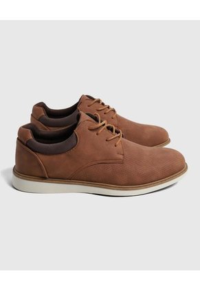 Zapatos Casuales De Cuero Liso   Para Hombre Café Patprimo