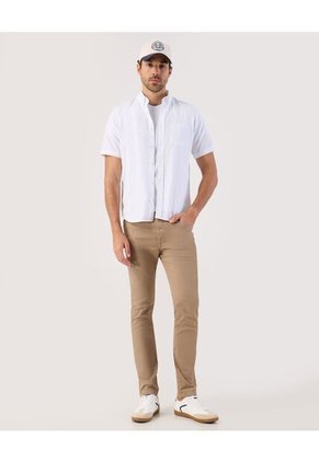 Camisa  Para Hombre Manga Corta Con Bolsillo Cuello B Color Blanco Marca Patprimo #44017335
