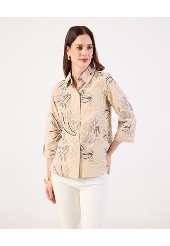 Camisa  Para Mujer Manga 3/4 Color Café Marca Patprimo #30010774 Patprimo