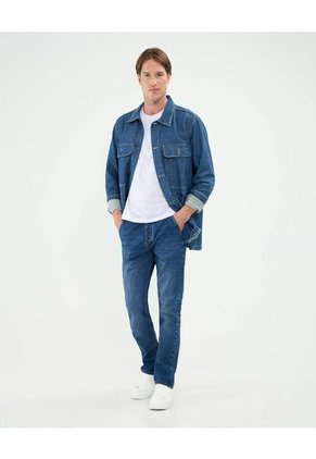 Camisa Para Hombre Sobrecamisa Manga Larga Color Azul Marca Patprimo #44013117