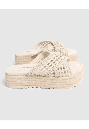 Sandalias  Para Mujer Tacón Color Blanco Marca Patprimo #30690114
