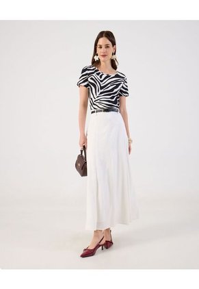 Falda  Para Mujer Medio Color Crema Marca Patprimo #30140429