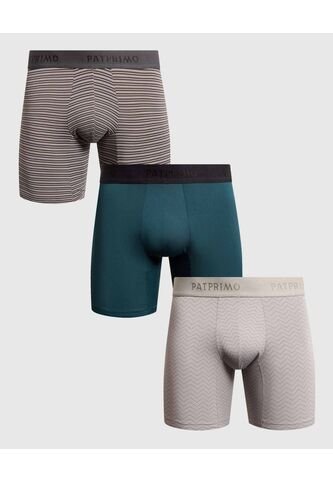 Boxer X3 Para Hombre Fleat Seamer Medio Color Negro Marca Patprimo #44000544 Patprimo