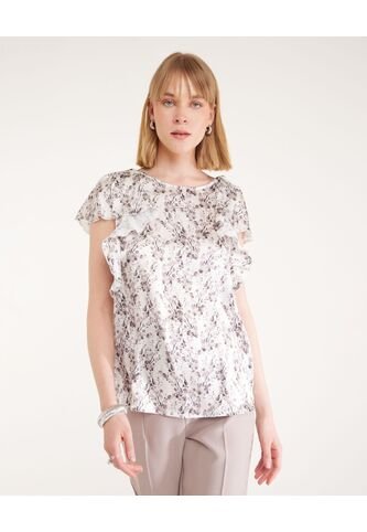 Blusa  Para Mujer Manga Corta Color Blanco Marca Patprimo #30122847 Patprimo