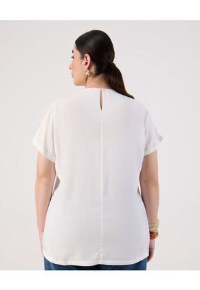 Blusa  Para Mujer Manga Corta Color Blanco Marca Patprimo #14121422