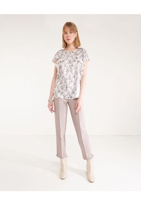 Blusa  Para Mujer Manga Corta Color Blanco Marca Patprimo #30122847