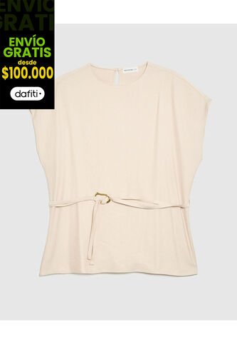 Blusa Para Mujer Manga Corta Color Beige Marca Patprimo #14121404 Patprimo