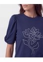 Camiseta Con Mangas Abullonadas   Para Mujer Azul Patprimo de Patprimo