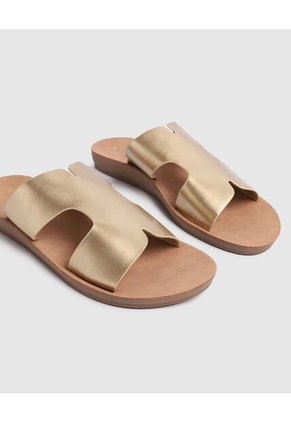 Sandalias  Para Mujer Sandalia Básica Color Dorado Marca Patprimo #30690109