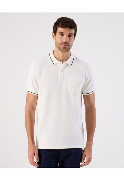 Polo  Para Hombre M/L Cuello Tejido Con Bolsillo Color Crema Marca Patprimo #44117315