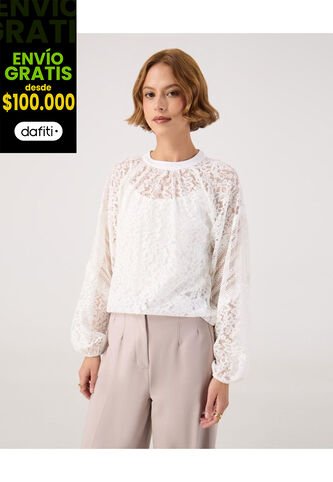 Blusa Para Mujer Manga Larga Color Blanco Marca Patprimo #30123619 Patprimo