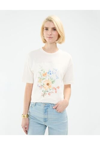 Camiseta Para Mujer Manga Corta Color Crema Marca Patprimo #30093586 Patprimo