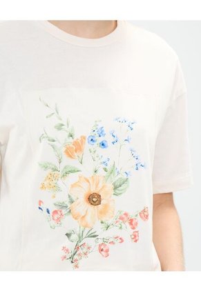 Camiseta Para Mujer Manga Corta Color Crema Marca Patprimo #30093586