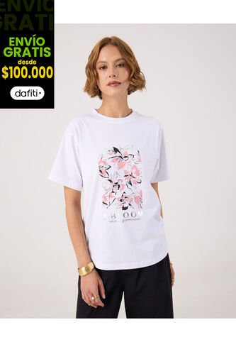 Camiseta Para Mujer Manga Corta Cuello Redondo Color Blanco Marca Patprimo #30093860 Patprimo