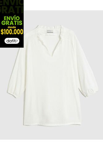 Blusa Para Mujer Manga 3/4 Color Blanco Marca Patprimo #14121405 Patprimo