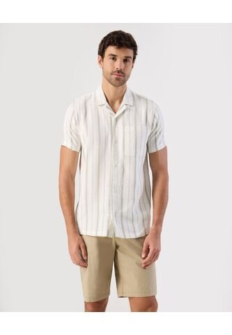 Camisa  Para Hombre Manga Corta Con Bolsillo Cuello R Color Crema Marca Patprimo #44017307 Patprimo