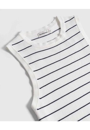 Camiseta  Para Mujer Manga Sisa Cuello Redondo Color Blanco Marca Patprimo #30093863