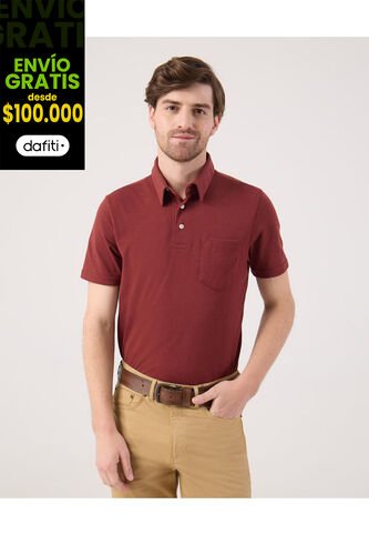 Polo Para Hombre Cuello Maquina Con Bolsillo Color Vino Marca Patprimo #44112761 Patprimo