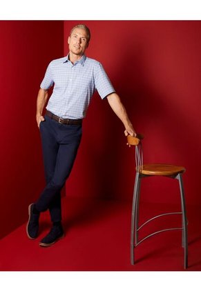 Camisa  Para Hombre Manga Corta Con Bolsillo Color Azul Marca Patprimo #44012746