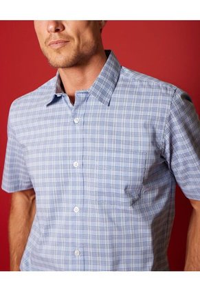 Camisa  Para Hombre Manga Corta Con Bolsillo Color Azul Marca Patprimo #44012746