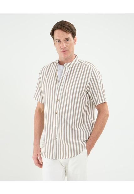 Camisa Para Hombre Manga Corta Sin Bolsillo Cuello Neru Color Blanco Marca Patprimo #44013153